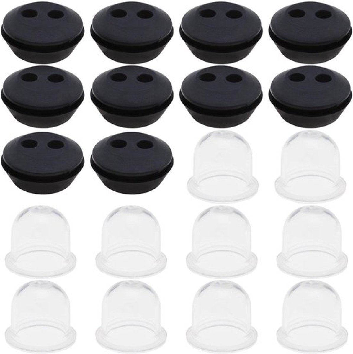 Rubber Grommet - Brandstof Tank Seal - 10 - Zwart en Transparant - Benzine Brandstof Primer Lamp - Geschikt voor Grasmaaier en Trimmers