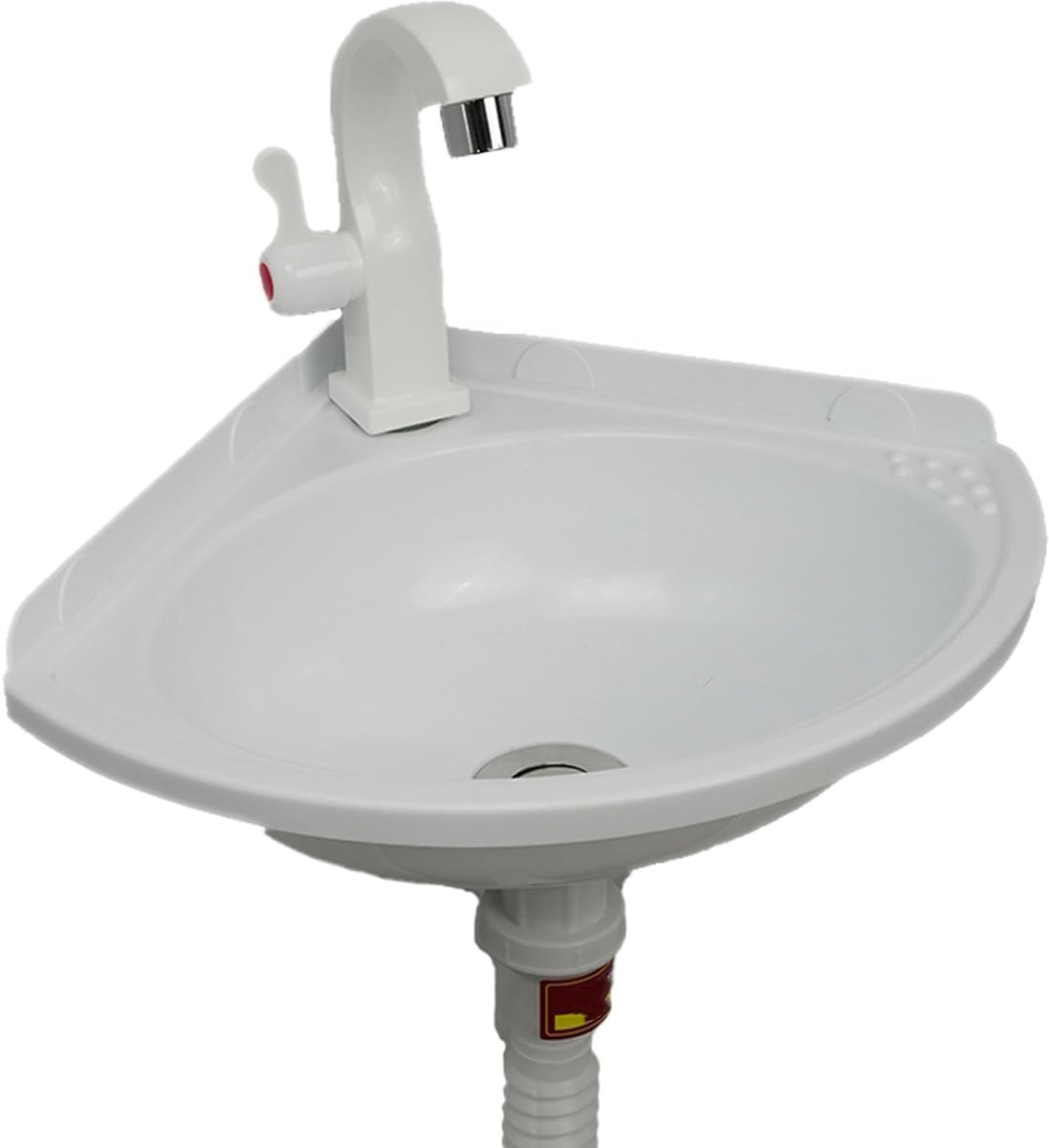 SnelShoppen - Mini Hoekwasbak, Wandwasbak, Kleine Plastic Wasbak, Duurzaam PP, Ideaal voor Camper, Tuin, Badkamer, Compact en Ruimtebesparend