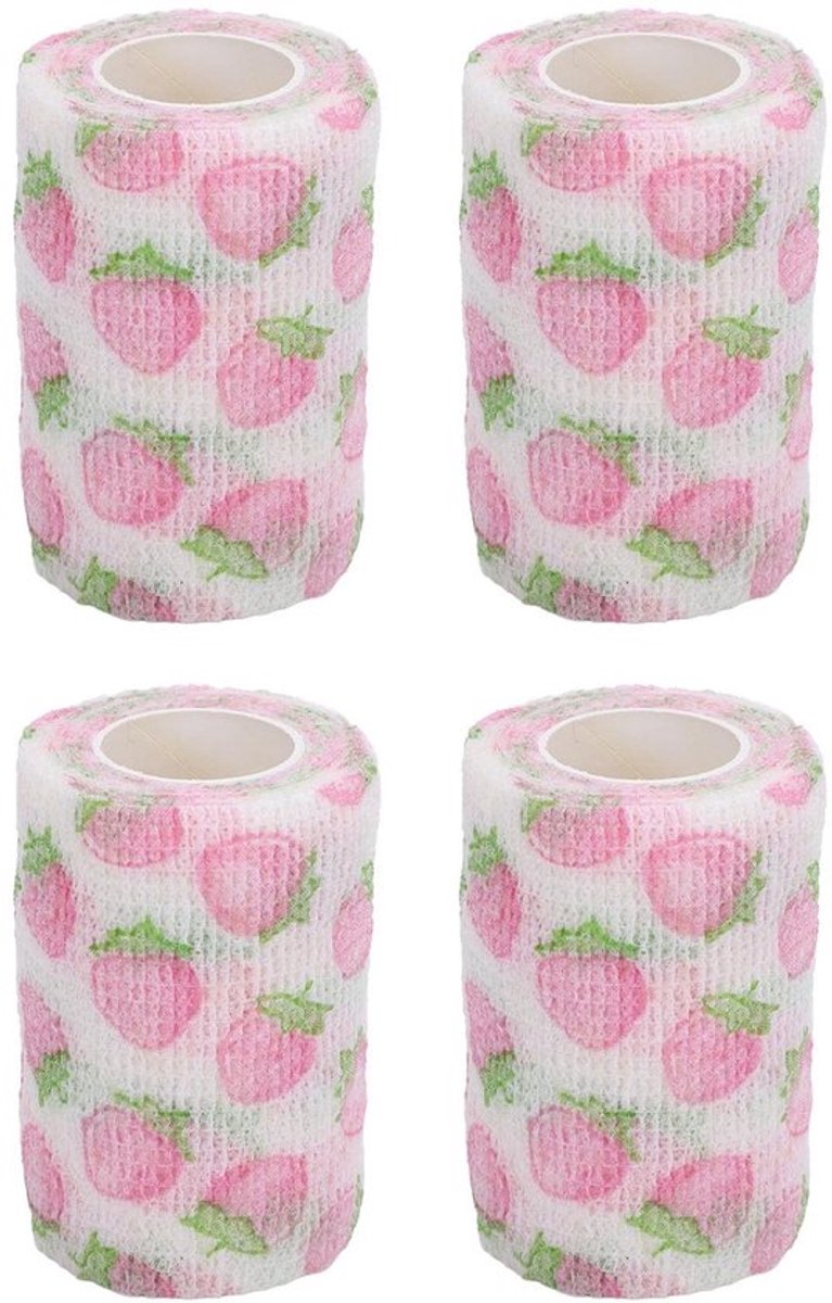 Verband 4 Stuks - Dierenarts Wikkelverband - Zelfklevend - Niet-geweven - 7,5 cm Breed - Goed Fixatie-effect - Dierenverband