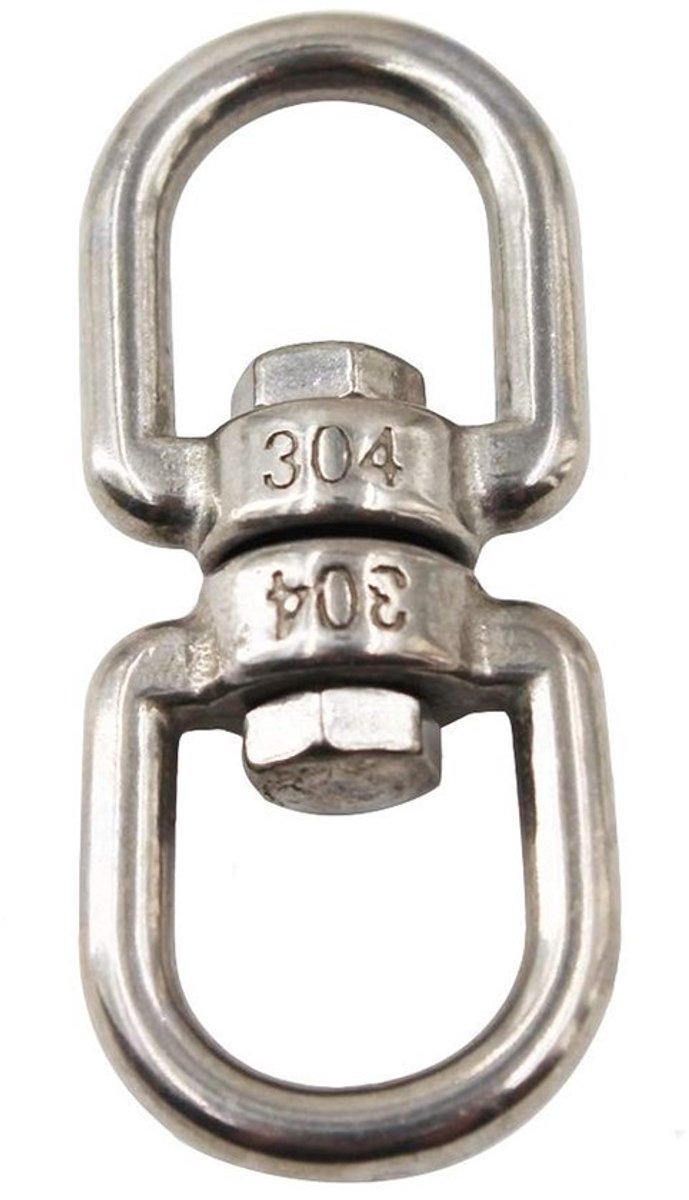 Draaibare Ring Roestvrij Staal - Sleutelhanger Ringen - Connectoren - Anker Ketting - 5 Stuks - M12 1/2