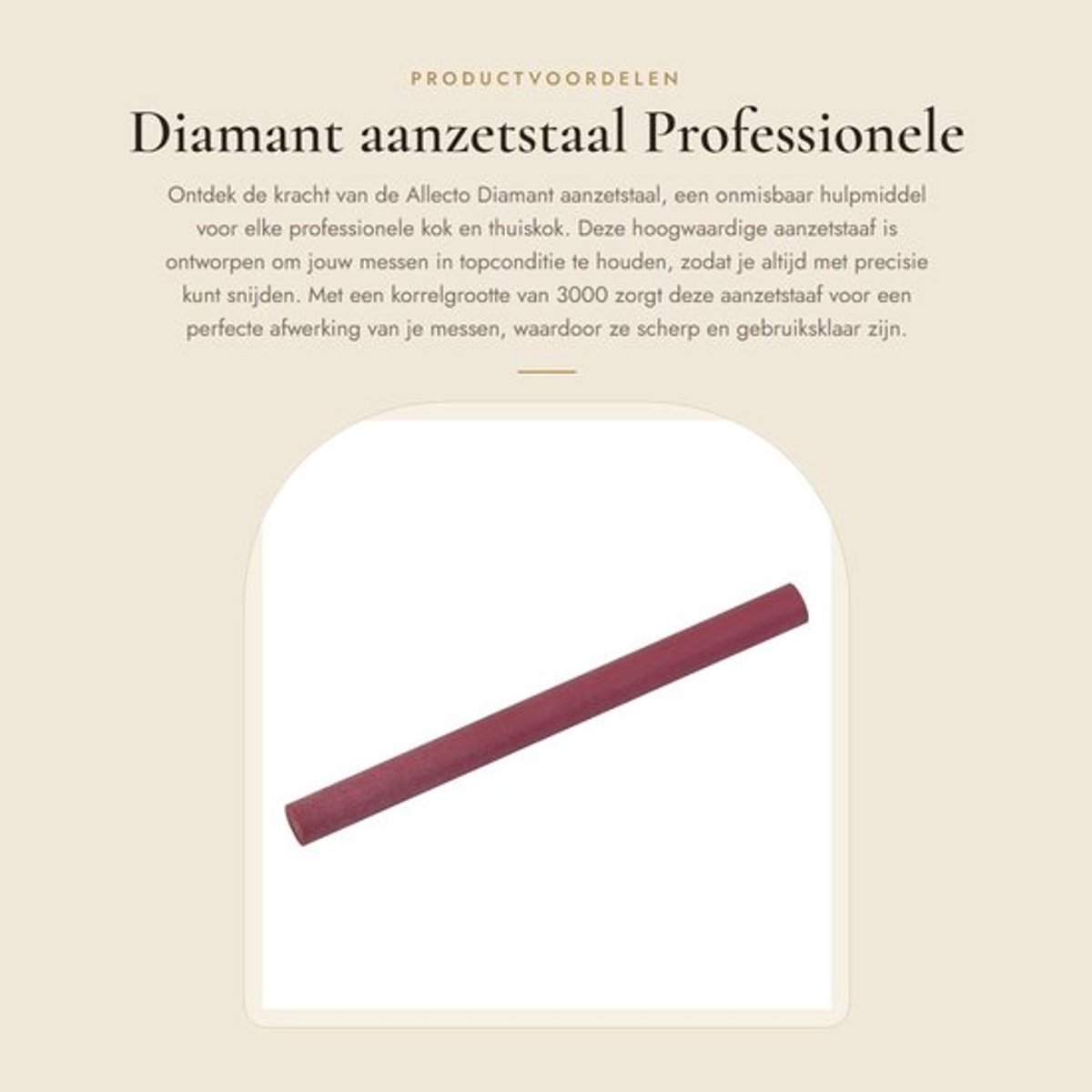Aanzetstaal 3000 korrel - Diamant Slijpstaaf - Professionele Messenslijper - Keuken Gereedschap - Robijnsteen - Duurzaam en Slijtvast - Slijpsteen