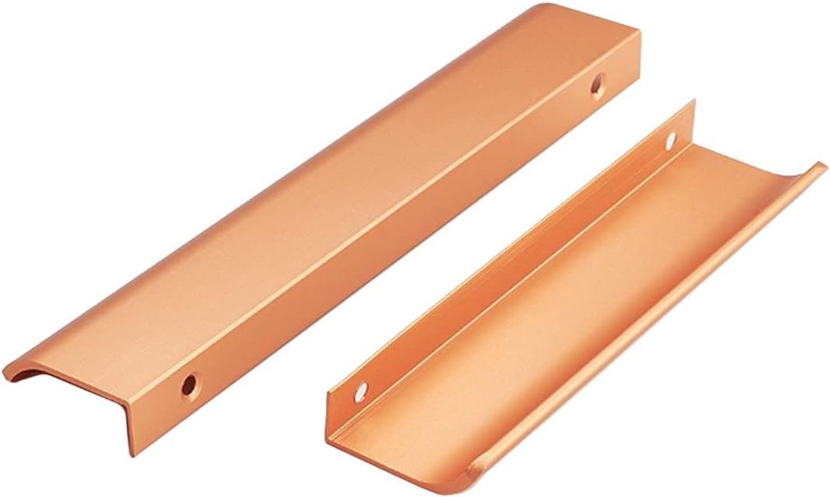 2 Stuks 96mm Onzichtbare Meubelhandgrepen voor Keuken en Deuren - Aluminium Profiel, Geïntegreerd Ontwerp, Gouden Kleur