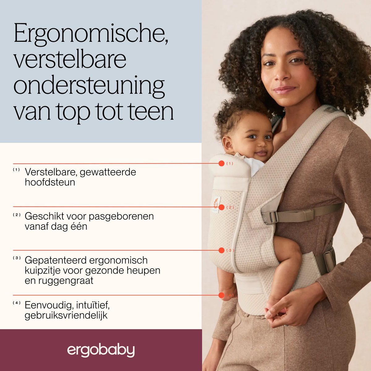 Ergobaby Omni Lite Mesh Draagzak - Natural Beige – foto 8