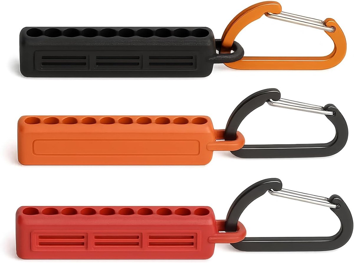 Screwdriver bit holders set met 10 gaten, handige bit organizer en carabiners voor efficiënt gebruik