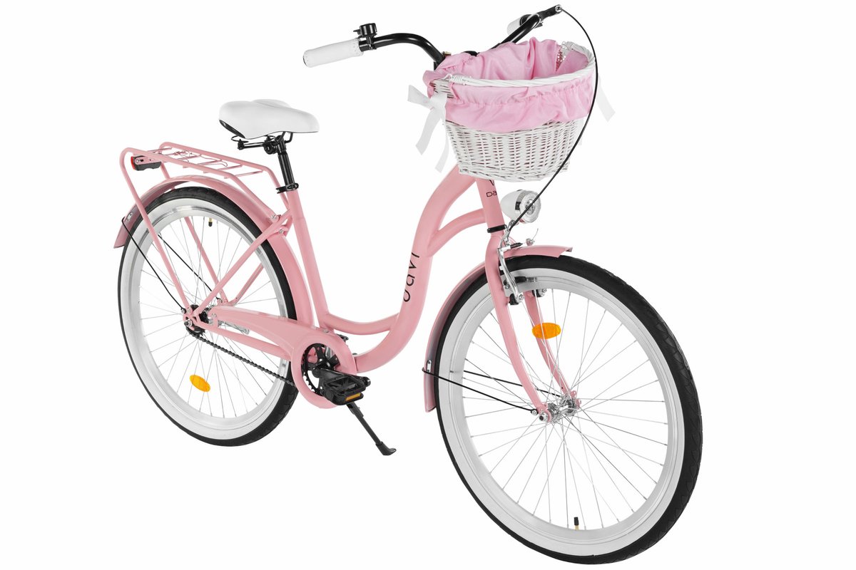 Davi Lila – Stadsfiets – 28 inch – 1 versnelling – Terugtraprem/V-brake – Lage instap – 160-185 cm – Roze/Zwart