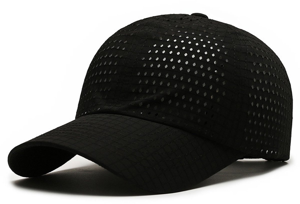 Zonnehoed - Baseballpet van mesh - Hoed - Zonbescherming - Unisex - Verstelbaar - Polyester - Geschikt voor dagelijks gebruik, sport, vissen, reizen, buitenactiviteiten en uitstapjes voor mannen en vrouwen - Zwart