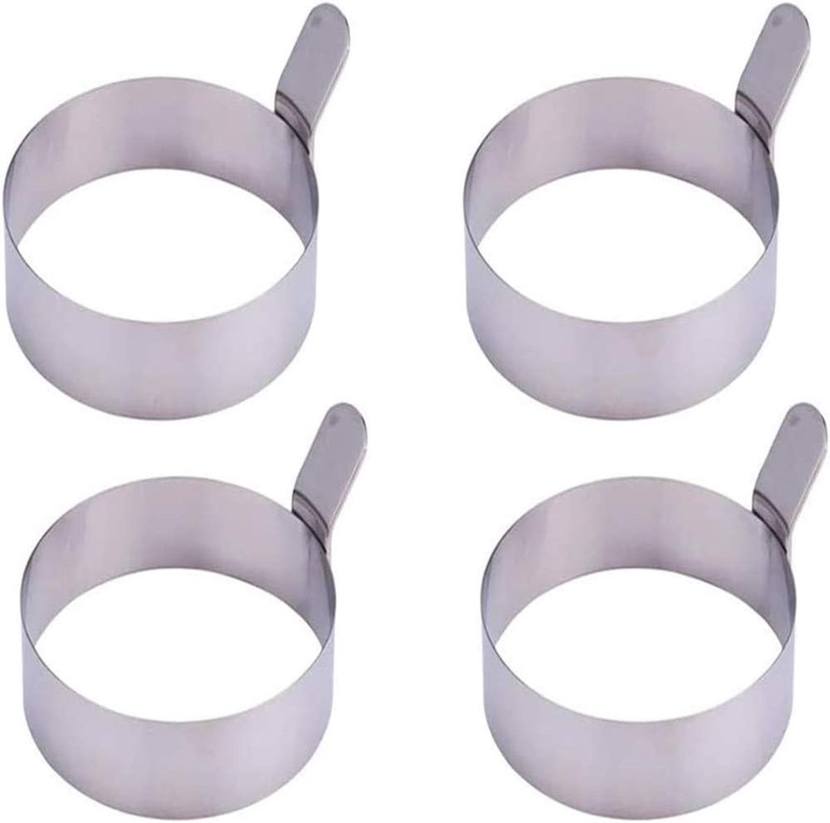 RVS Eierrein 9cm Set van 4, Ideaal voor Perfecte Spiegelei, Pannenkoeken en Omeletten