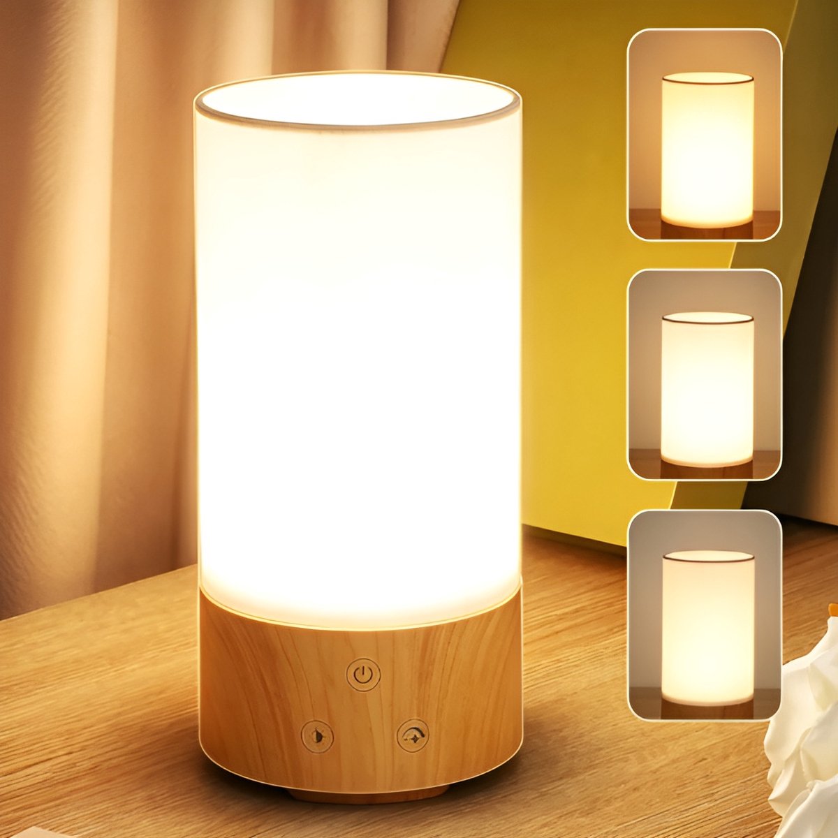 LED-lichttherapielamp - 10.000 Lux - 3 kleurtemperaturen (2700K/4000K/6000K) - traploos dimbaar (10‑100%) - flikkervrij - voor thuiswerkplek & nachtkastje - modern design