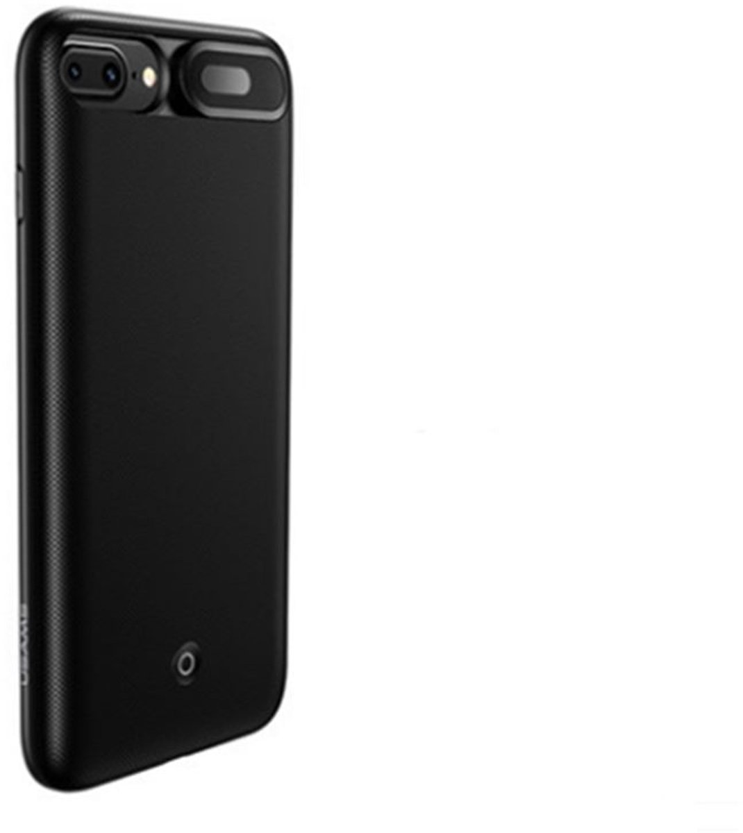 Powerbank met clip-on lampje en telefoonhoesje - Zwart - Voor iPhone 6/7/8 Plus