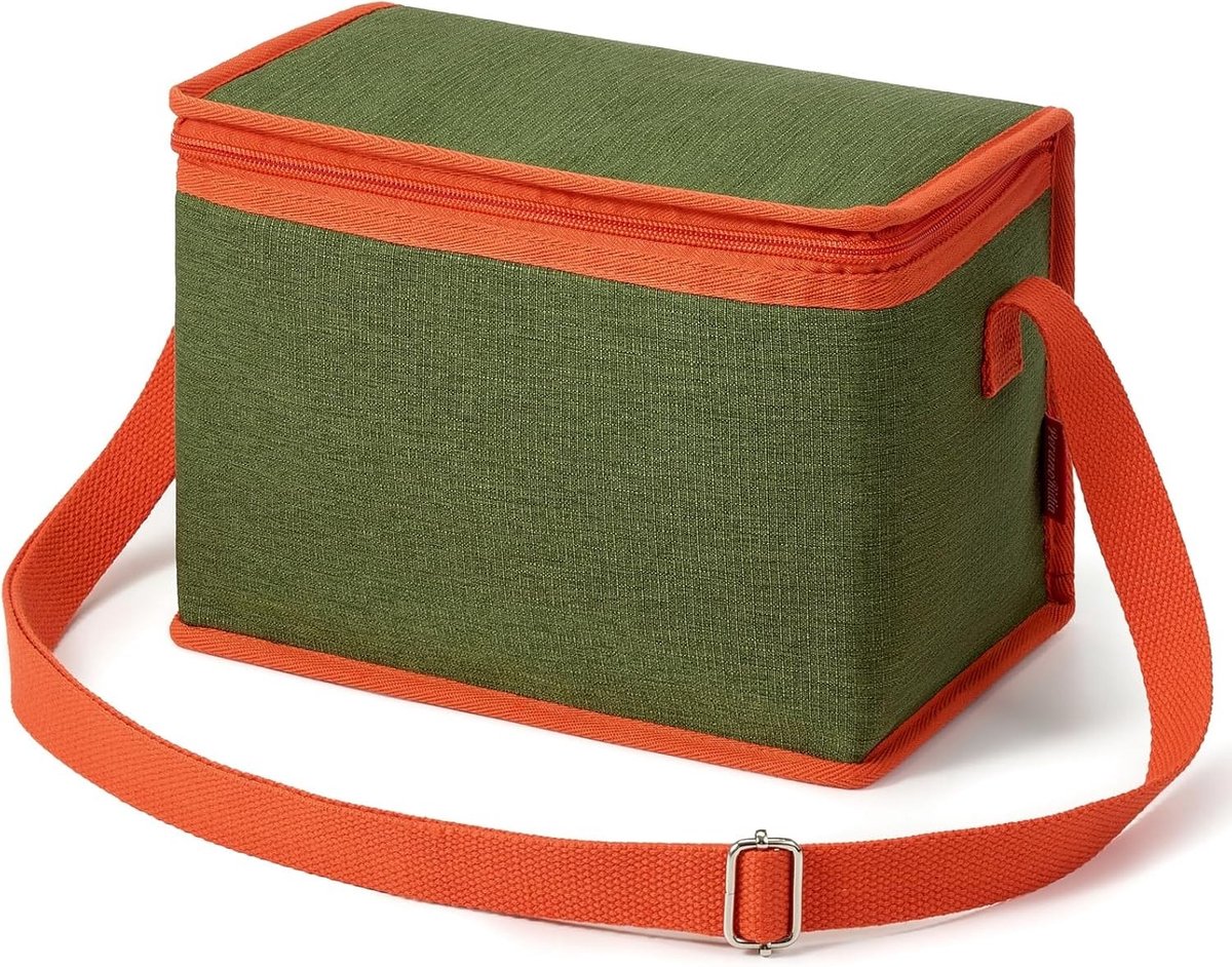 Volwassen Lunchtas met Verstelbare Schouderband, Waterdichte Stoffen Lunchbox, Ideaal voor Werk, Reizen en Picknicks in Bosgroen