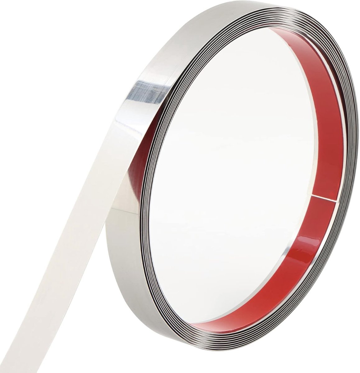 Flexibele Zelfklevende Metalen Wandafwerking voor Plafond en Spiegelrand, 5m x 2cm, Hoogwaardige Glanzende Zilverafwerking, Ideaal voor Interieurdecoratie en Verbetering
