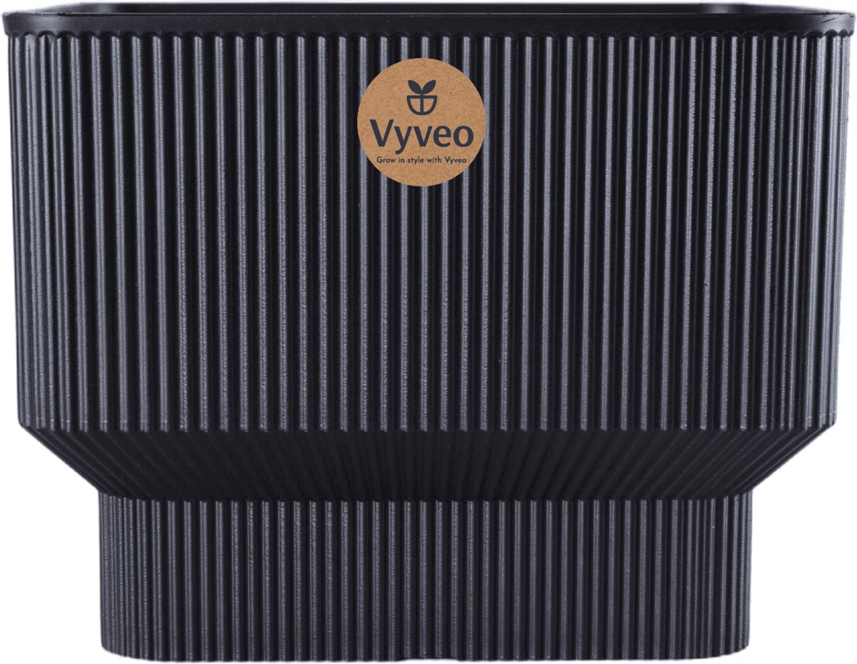 Vyveo - Bloempot Ciro - 31x24 - Zwart - Bloempot voor binnen en buiten - Lichtgewicht - Breukbestendig - Vorstbestendig - UV-bestendig