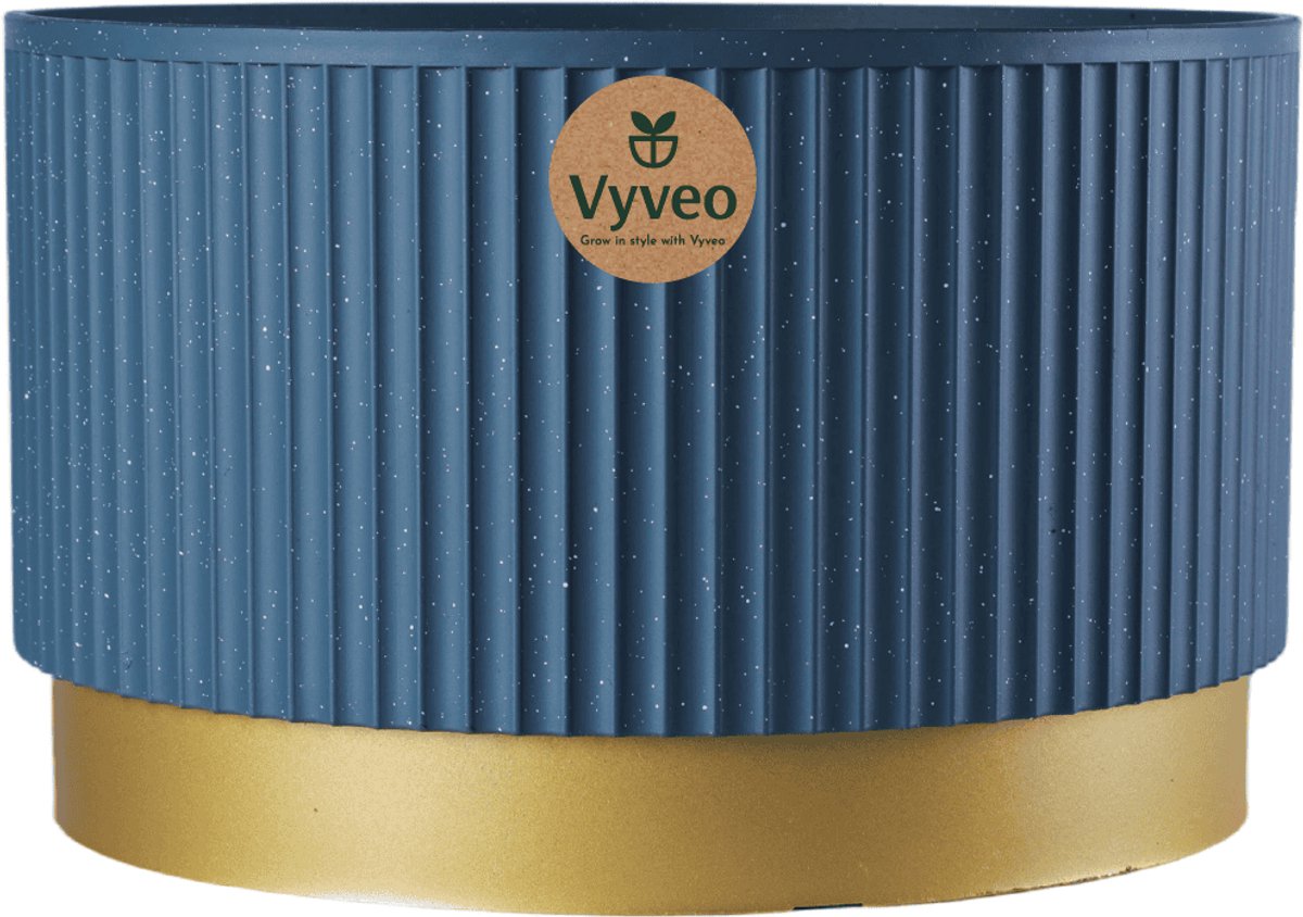 Vyveo - Bloempot Aro - 35x22 - Blauw - Bloempot voor binnen en buiten - Lichtgewicht - Breukbestendig - Vorstbestendig - UV-bestendig