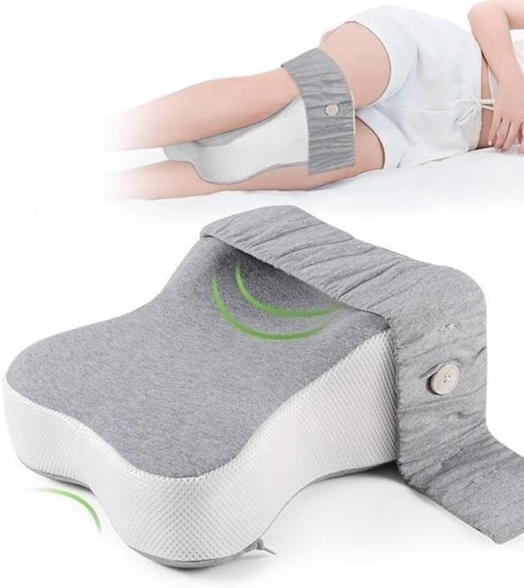 Kniekussen voor zijslapers, orthopedisch beenkussen, traagschuim, zijslaapkussen, ergonomisch beenkussen, zwangerschapskussen, ondersteunt benen, knie毛n en rug