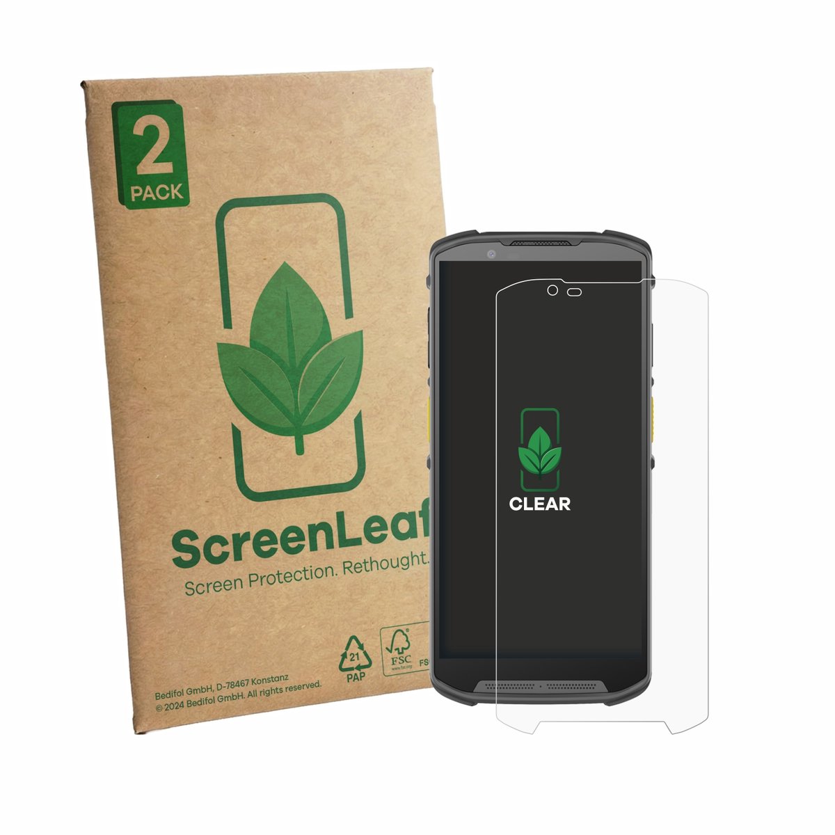 2 Stuks Screenprotector voor Newland MT95 Kambur Pro III - Hoogwaardige Beschermfolie transparant