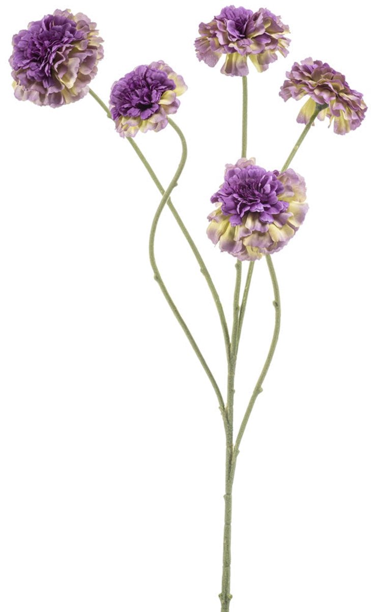 Emerald Kunstbloem Zinnia 90cm groen/paars - Kunstplant voor binnen