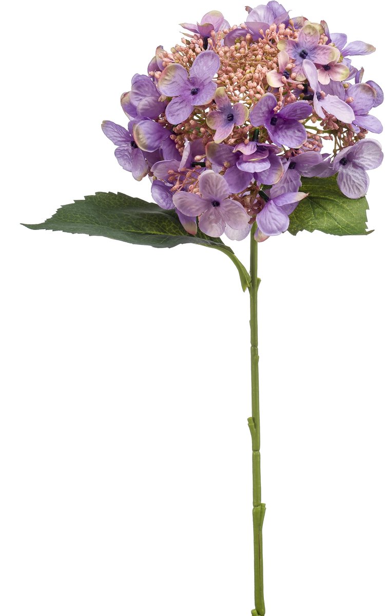 Emerald Kunstbloem Hortensia 50cm paars - Kunstplant voor binnen