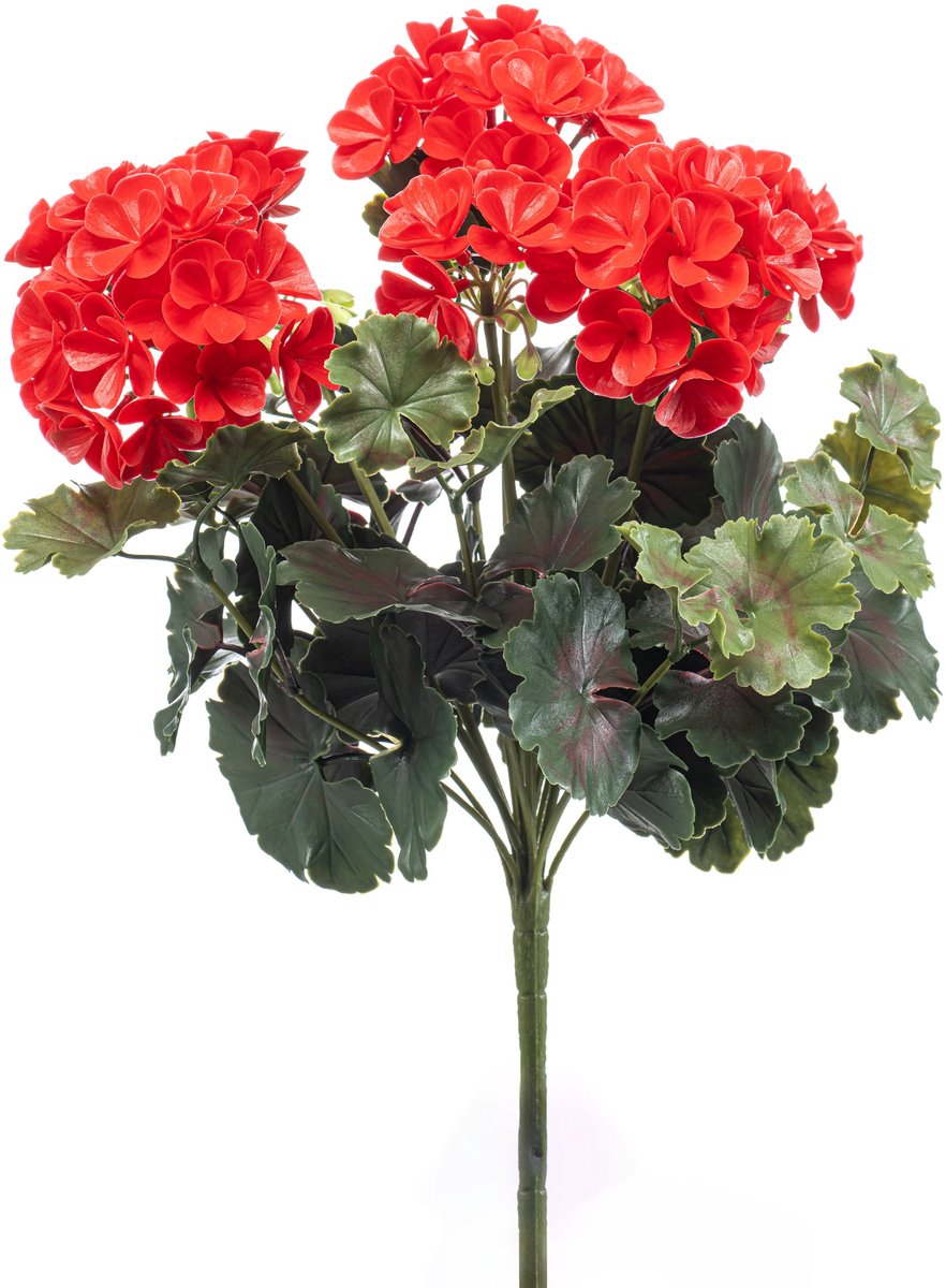 Emerald Kunstplant Geranium UV 41cm rood - Kunstplant voor binnen