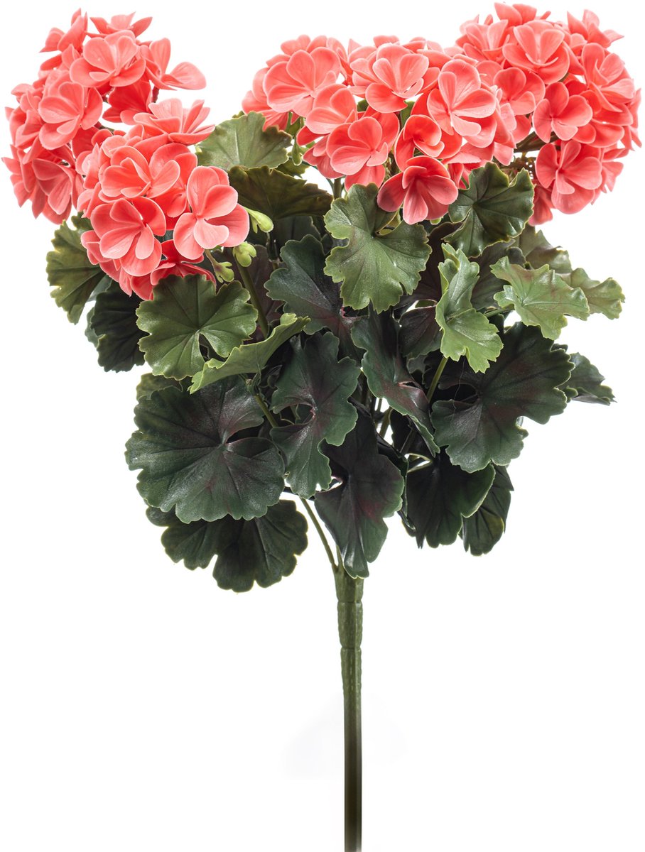 Emerald Kunstplant Geranium UV 41cm peach - Kunstplant voor binnen