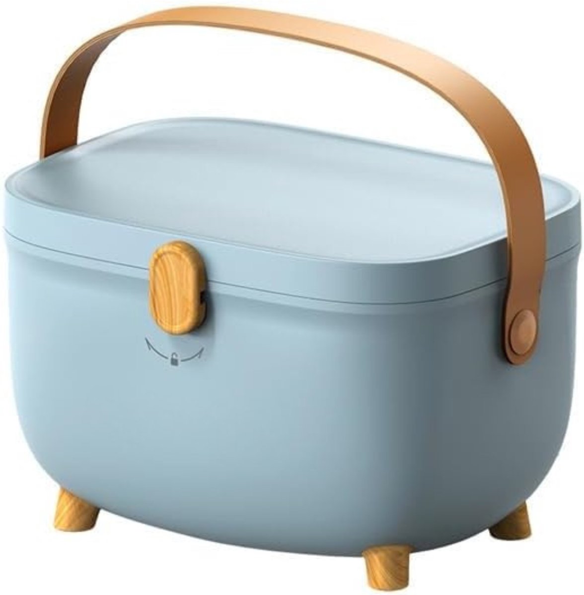 Thuys - Medicijnbox met Slot - 2-Laags EHBO Opbergdoos - BPA-vrije ABS Opbergkoffer - Medicijnkist voor Thuis - Blauw