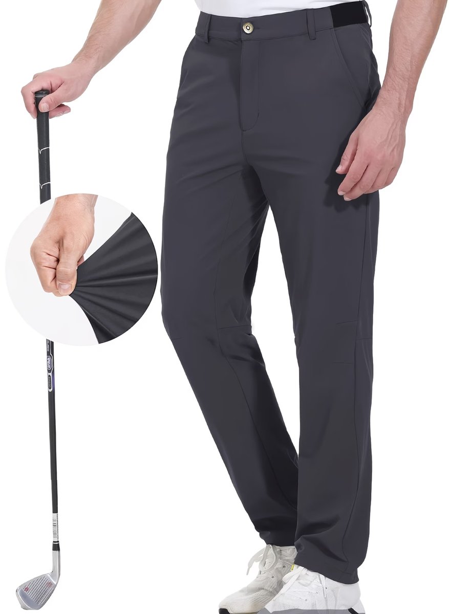 Currero Pantalon Heren Chino Regular Fit Golfbroek Nette Broek Met Elastische Tailleband Volwassenen Donkergrijs 4XL
