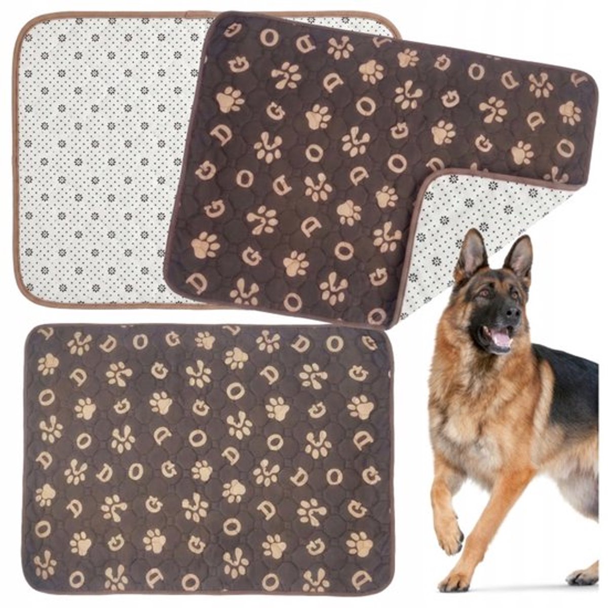 Absorberende en herbruikbare plasmatten geschikt voor honden, 100x70 cm, set van 2