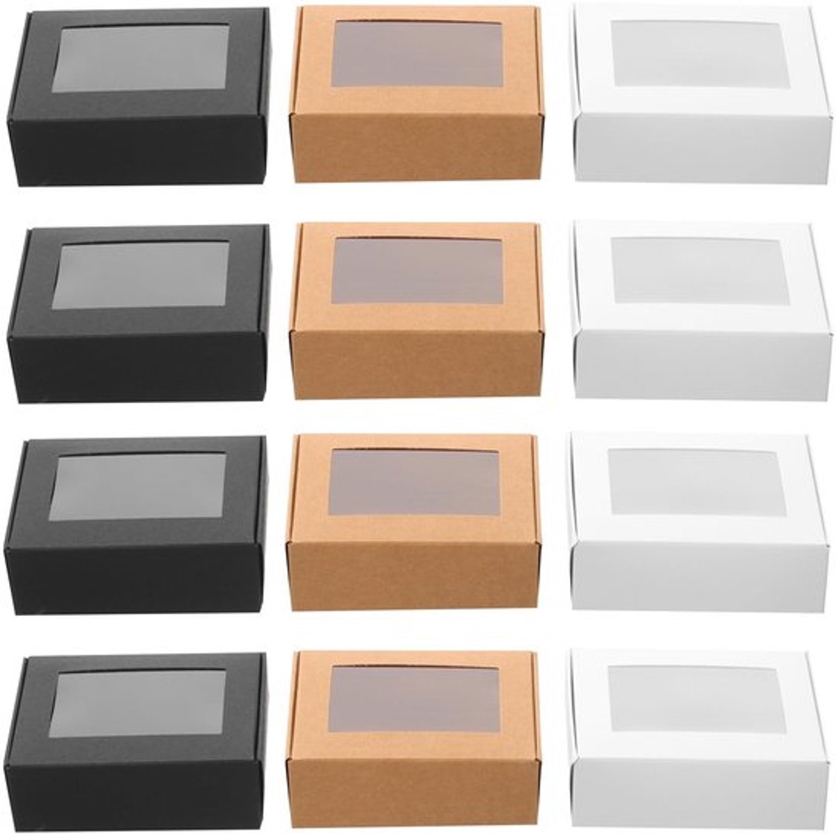 Zeepbox - 30 Dozen - Kraft Papier - Transparant Venster - Duurzaam - Verpakking voor Geschenken - Lichtgewicht Materiaal - Verpakkingsdozen
