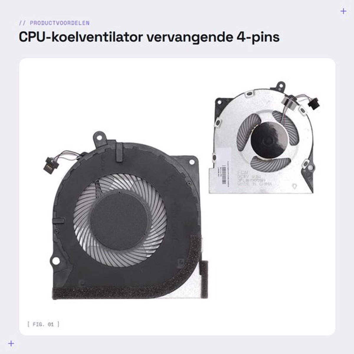 CPU-koelventilator - vervangende 4-pins laptop CPU-koeler - verbeterde koeling - compact formaat - laptop koeloplossing - ideaal voor Pro...