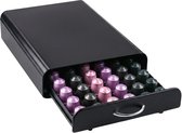 Support pour capsules de café - Porte-capsules - Compatible Nespresso - Pour 60 capsules - Avec tiroir - Noir
