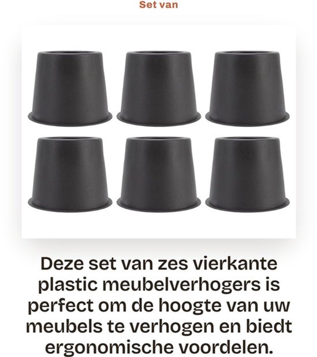 Meubelverhoger 6 Stuks - Tafelverhoger - Bankverhoger - Bedliften - Antivibratie Pads - Verhoog tot 7,5 cm - Meubelverhogers