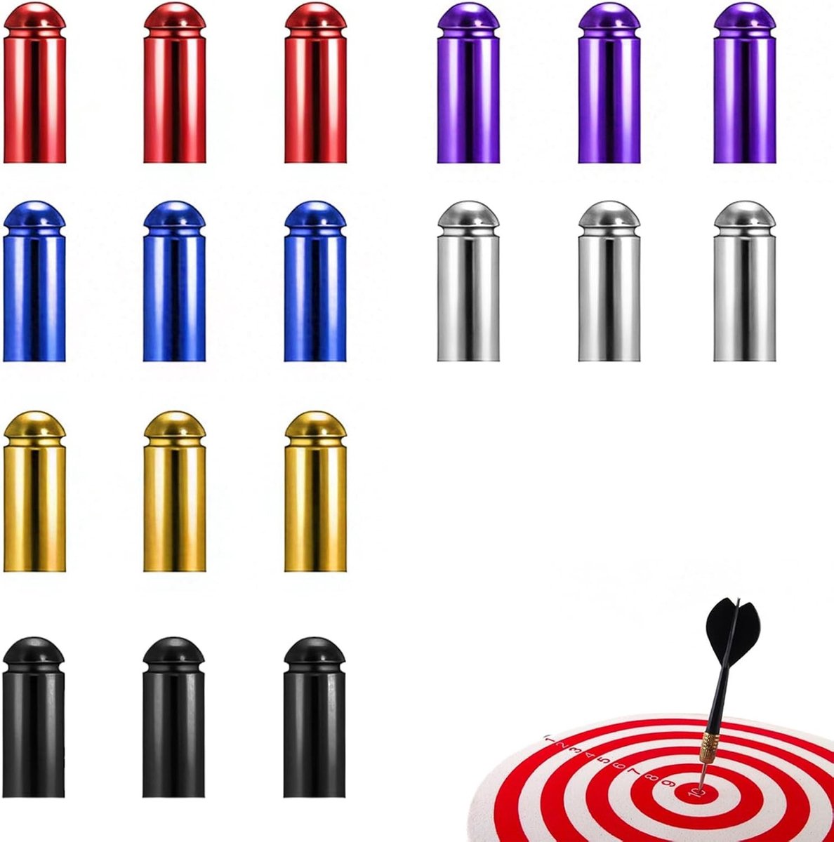 18 Stuks Aluminium Dart Flight Beschermers - Darts Accessoires voor Optimale Bescherming, Vaste 90 Graden Hoek en Duurzame Metalen Flight Savers