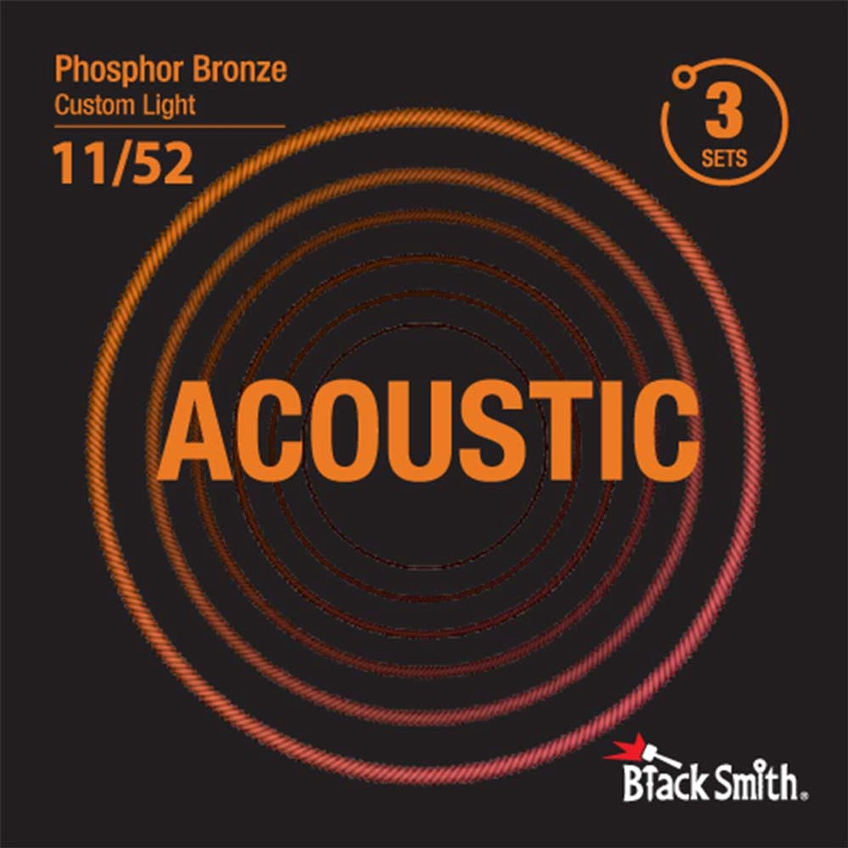 BlackSmith PB-1152-3P Snaren voor Akoestische Gitaar (11-52) 3-Pack (incl. 2x Gratis .011 Snaar)