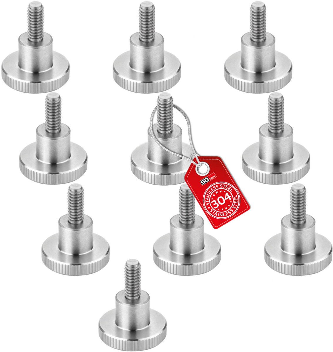 Kartelschroef (hoog) M4x10 roestvrij staal SS304 (VE10)