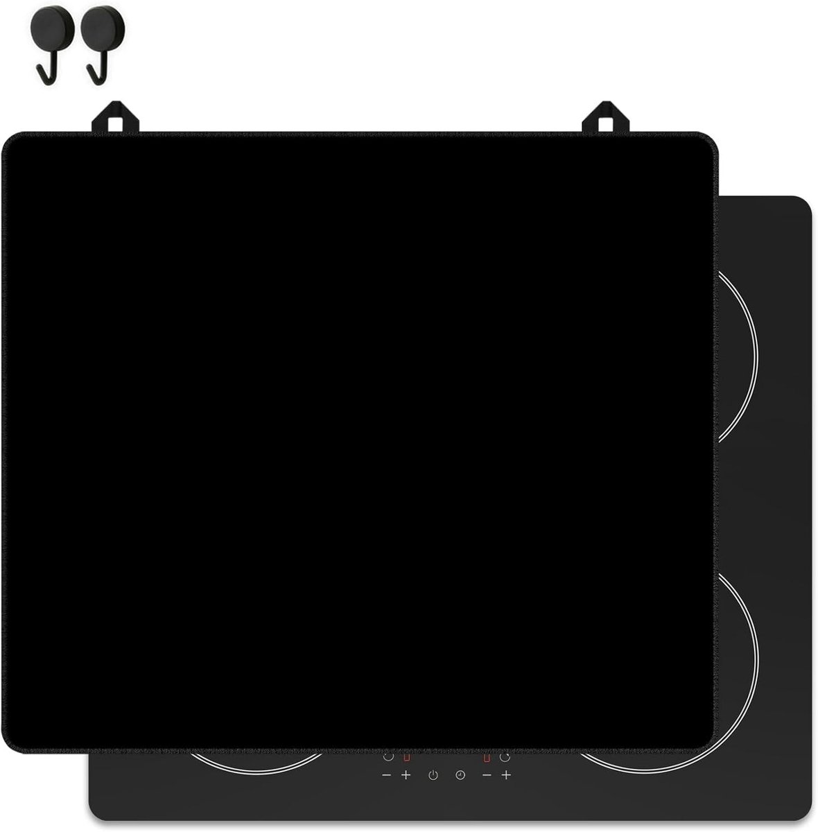 SnelShoppen - Inductie Beschermmat Zwart 60x52cm - Dekplaat voor Kookplaat - Inductie Mat - Keuken Spatbescherming