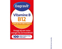 DA Dagravit Vitamine B12 1000µg - Draagt bij aan extra energie bij vermoeidheid en ondersteunt het functioneren van de zenuwen - 100 smelttabletten