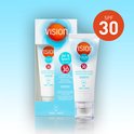 Vision Ski & Sport SPF 30 tube en verpakking. Langdurige zonbescherming. Bescherming solaire durable.