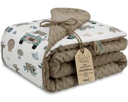 Babydeken Knuffeldeken Winterdeken 100x75 cm minky – dubbelzijdig fleece katoen warm zacht donzig kinderen newborn – wiegdeken kinderwagen omkeerbaar peuter reisdeken Afrika