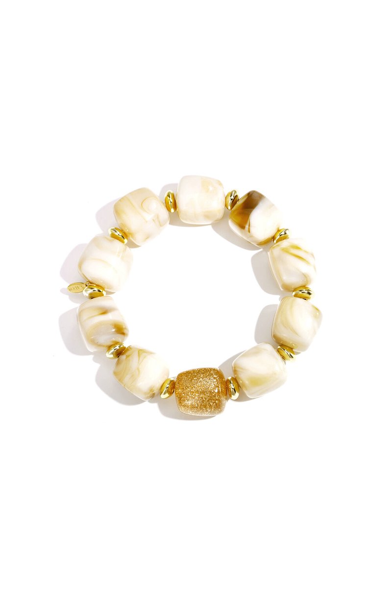 Bijoutheek Armband (Sieraad) Statement Glitter Apricot