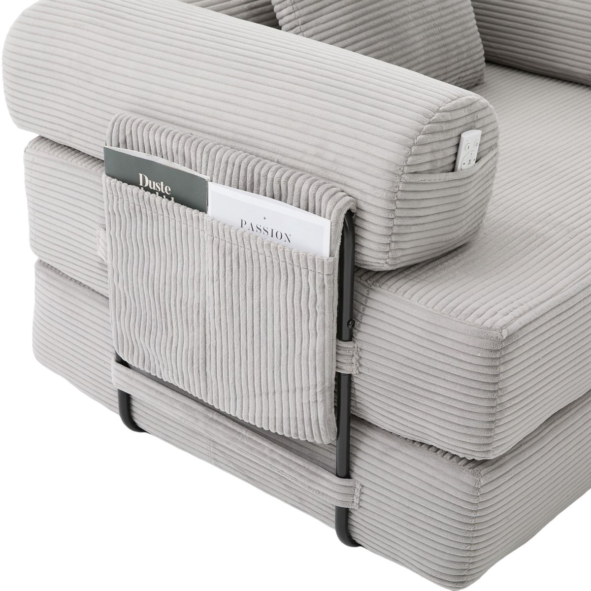 YYchan modulaire bank met hocker - grijs - 200 x 190 x 67 cm