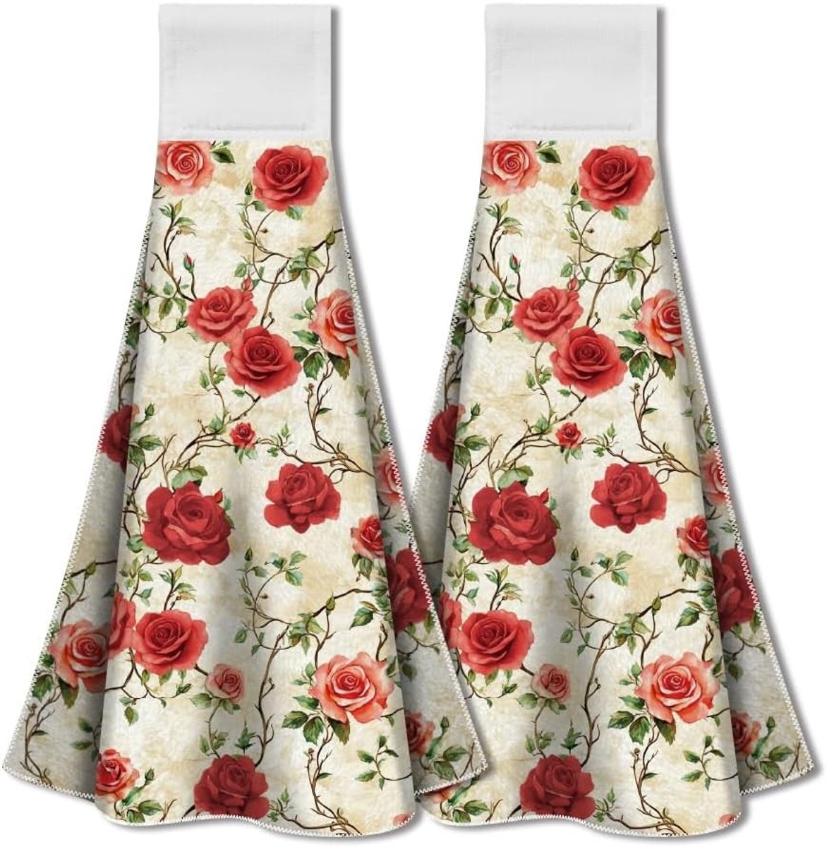 Set van 2 Roze Keuken Handdoeken met Haak - Absorberende Theedoeken en Wasdoeken voor Keuken en Huishouden, 31.5cm x 34.3cm