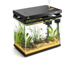 Thijox - Fishkeeper 5-in-1 Mini-Aquarium Starterset met LED, Getimede Voeding, Zelfreinigende Pomp & Filter, 8,6L Nano-Aquarium Compleetset met Aromat