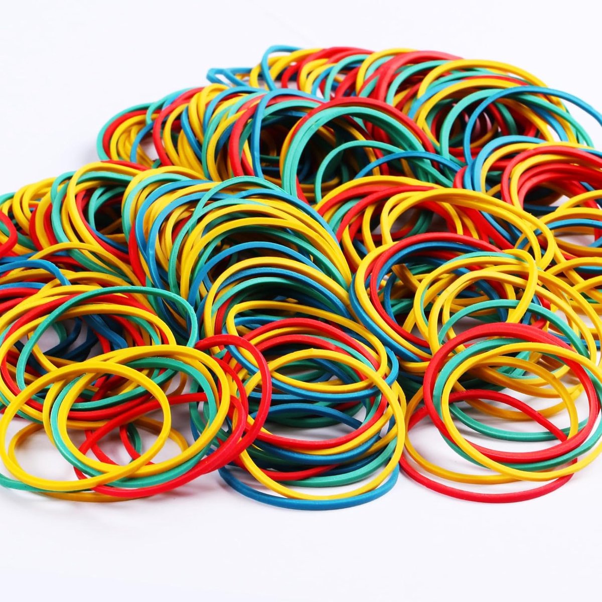 Thijox - 600 stuks kleurrijke elastiekjes, multifunctionele huishoudelijke elastieken, gemengd elastisch rubber, onmisbaar voor thuis, school, werk en