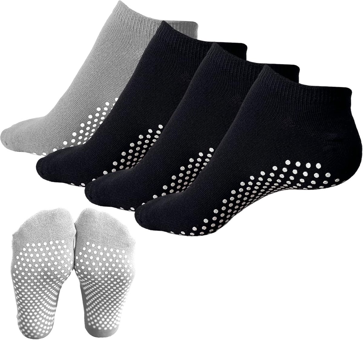 Thijox - Antislipyogasokken voor Dames en Heren, Katoenen Pilatessokken met Grip, Volledige Antislip van Teen tot Enkel, Fitness, Thuis, Ziekenhuis, E