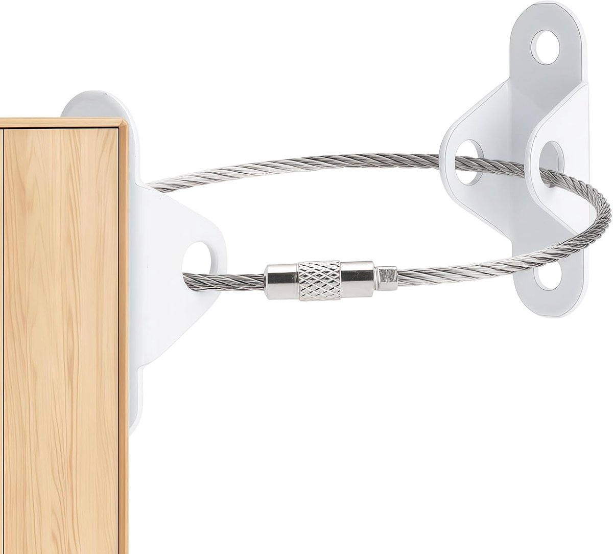 Thijox - 6-delige anti-kantelbeugels voor wandmontage, anti-kantelbeugels voor kasten, boekenplanken en meubels, wit, veilig en stevig, ideaal voor ki