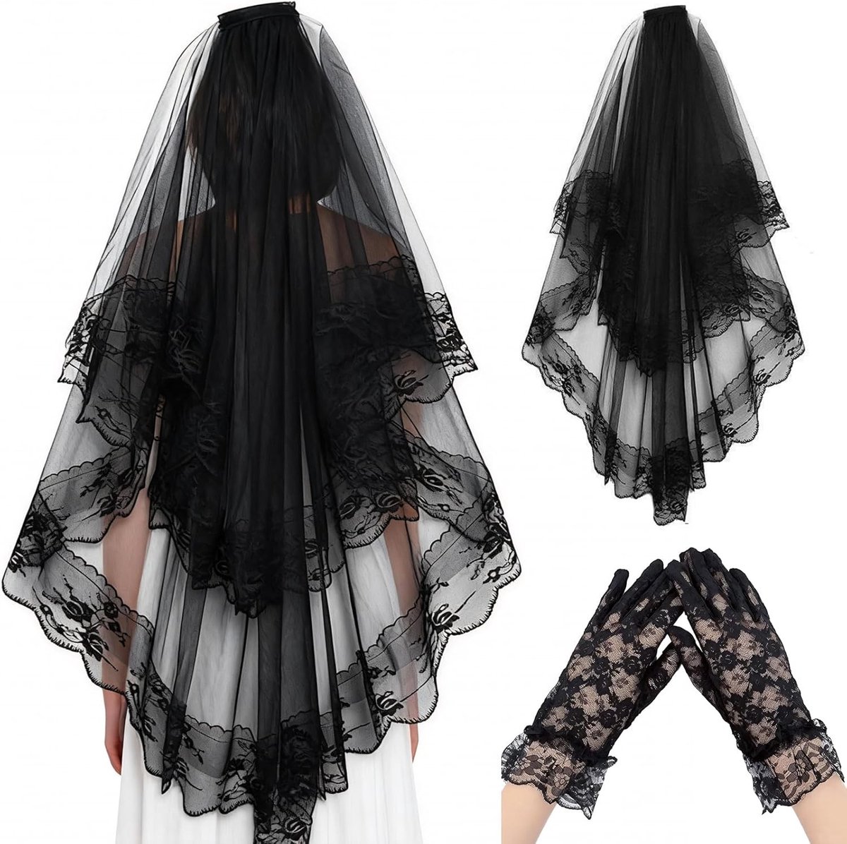 Lace Handschoenen voor Bruiden en Halloween Cosplay - Perfect voor Carnaval en Feestjes
