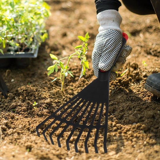 Thijox - Tuinhark Bladhark Vegen Bladgrijper Hark Tuinhandgereedschap Camping Hark Griphark Pijn Bladbreker Kleine Knoppen Grashark Reusable Plastic van Thijox — afbeelding 3
