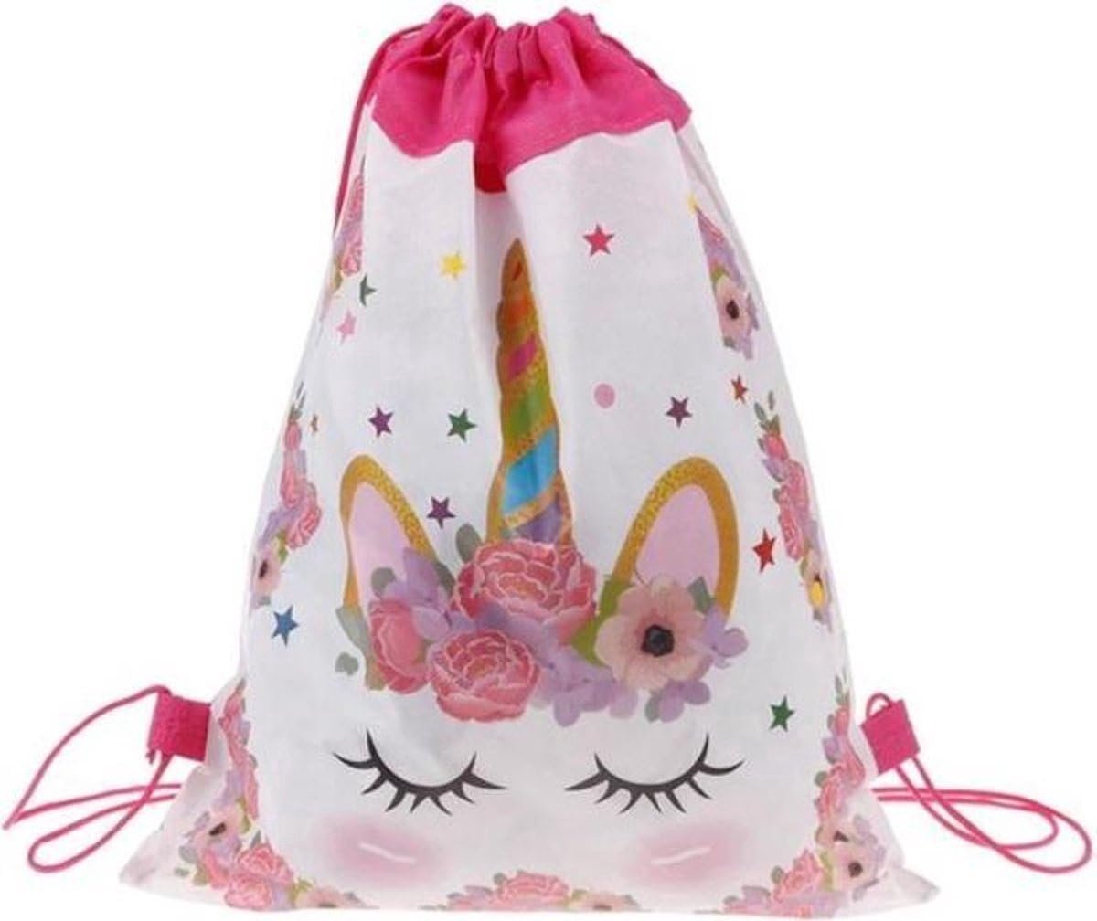 SnelShoppen - Gymtas Unicorn Kindertas 35/28CM - Waterafstotende Gymtasje voor Meisjes - Zwemtas - Rugzak voor School en Sport - 12 Liter
