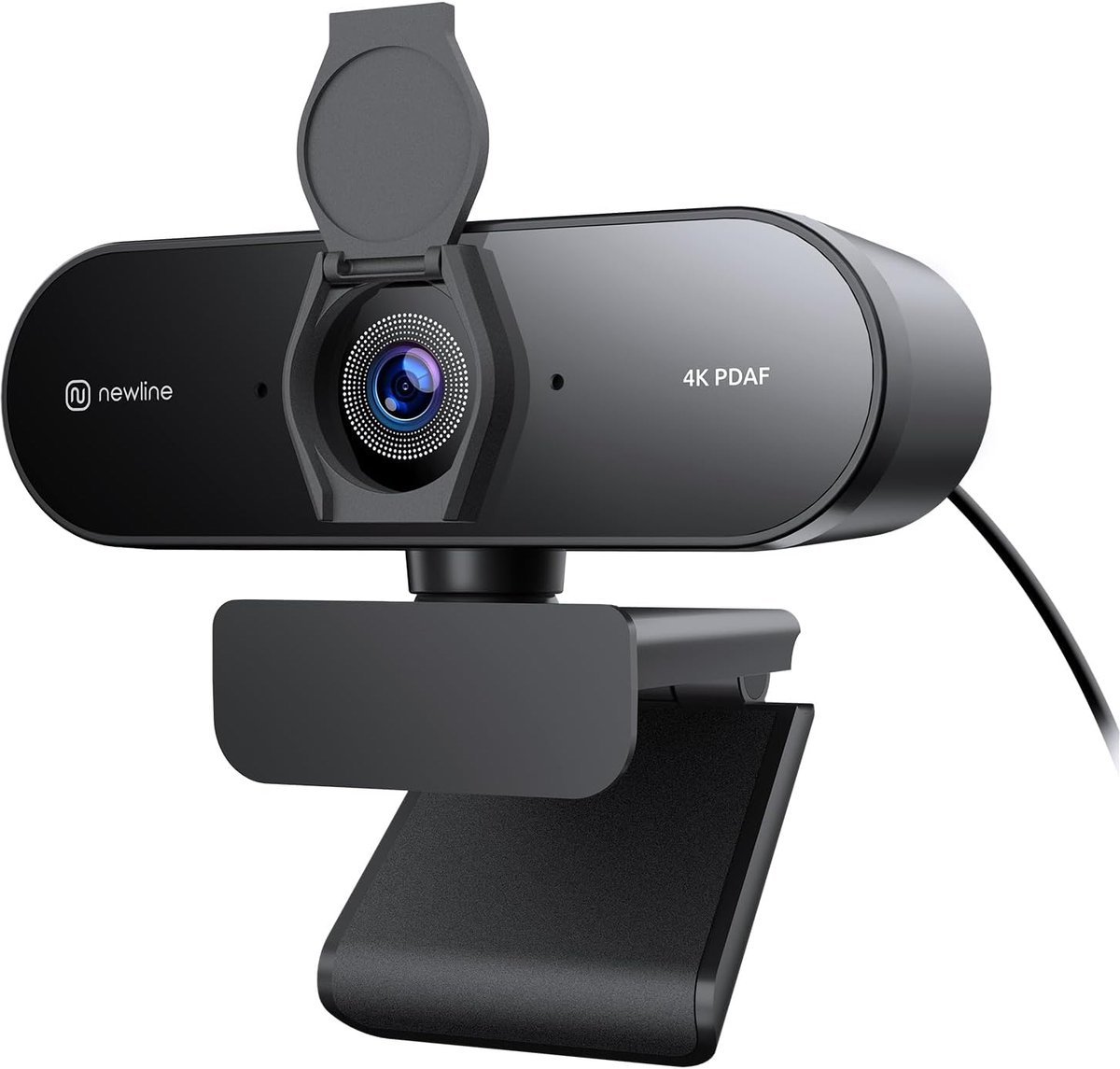 SnelShoppen - 4K Webcam met 2 Microfoons, 12 Megapixel, Dubbele PDAF/CDAF Autofocus, 1080p@60FPS, Helder Stereogeluid, Automatische Lichtcorrectie, US
