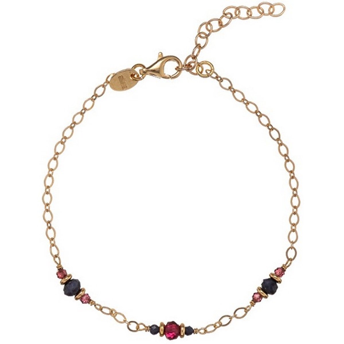ALISIA AL5233.01.000 GOLD-PLATED ARMBAND MET GRANAAT EN SAFFIER 1 STUK