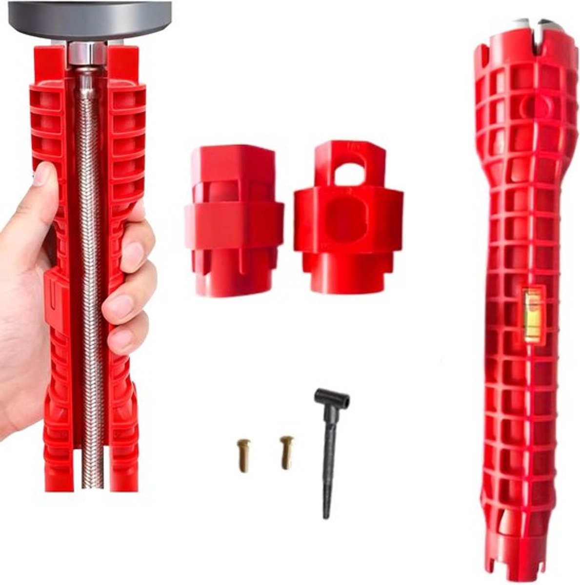 Dailygoods- Kraansleutel Multifunctioneel - Dopsleutelset - Gootsteeninstallateur - Toiletkom - Badkamer - Keuken - Geschikt voor 95 kraanfittingen - Installatietool